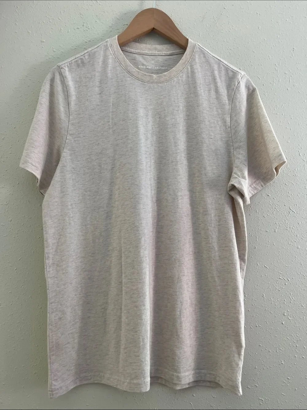 New Everlane THE ESSENTIAL ORGANIC CREW in HEATHERED OAT Size M - Picture 3 of 11